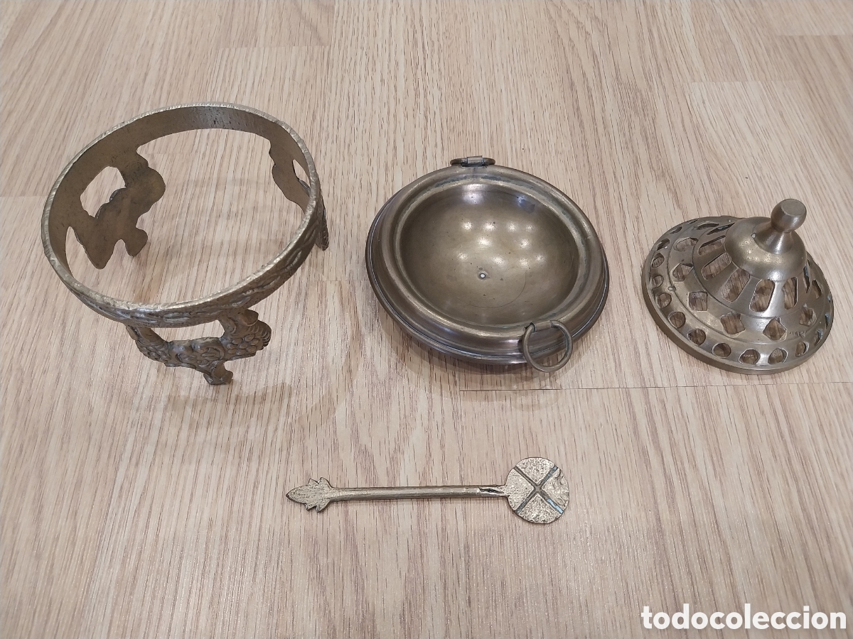 Antig&uuml;edades: Brasero de bronce vintage - Foto 4