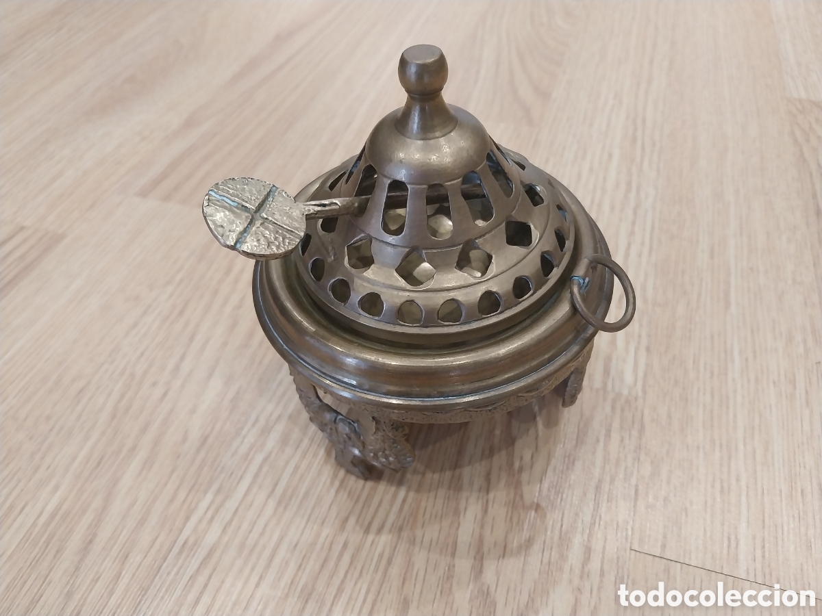Antig&uuml;edades: Brasero de bronce vintage - Foto 1