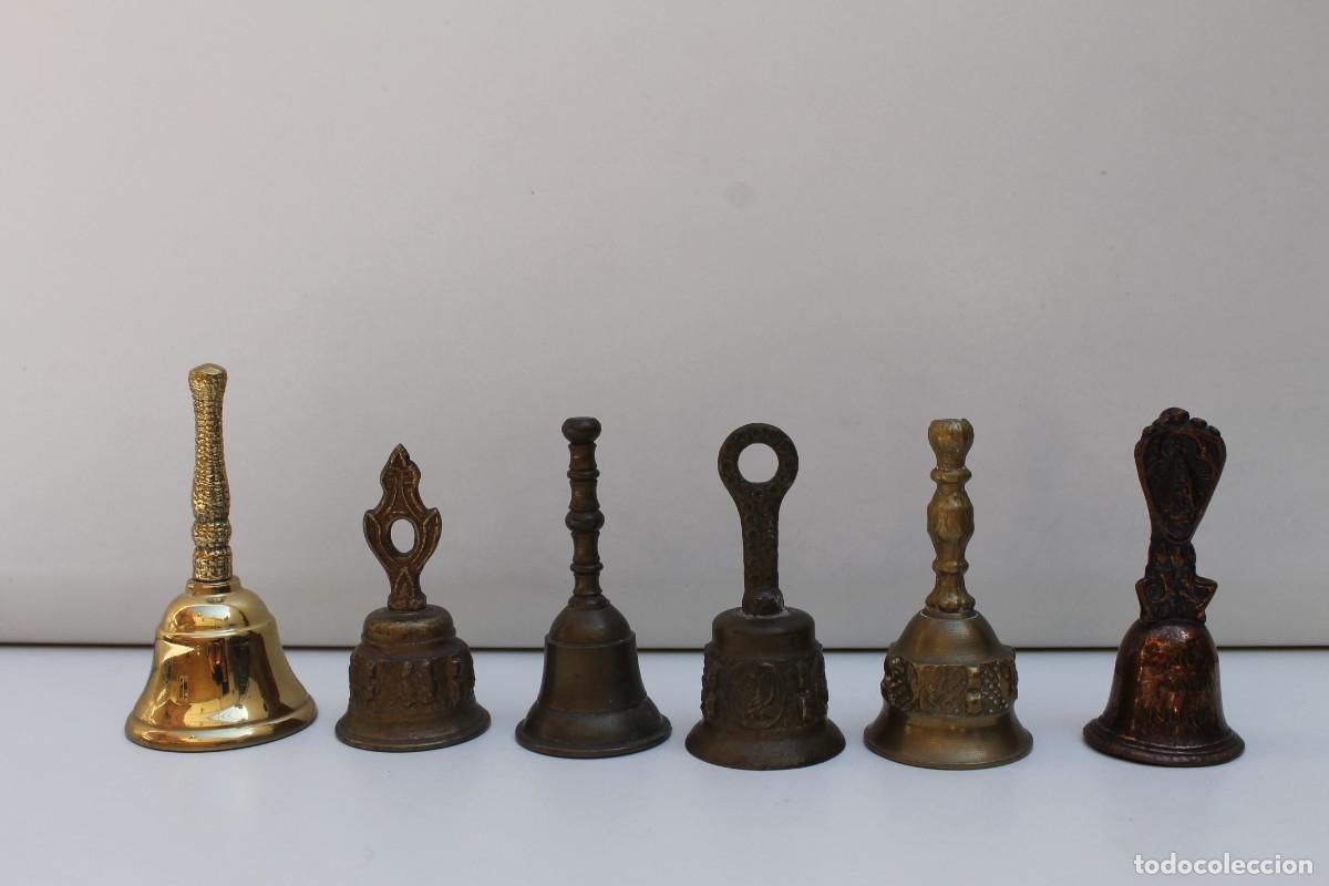 Antig&uuml;edades: LOTE DE 6 CAMPANILLAS DE SOBREMESA. - Foto 1