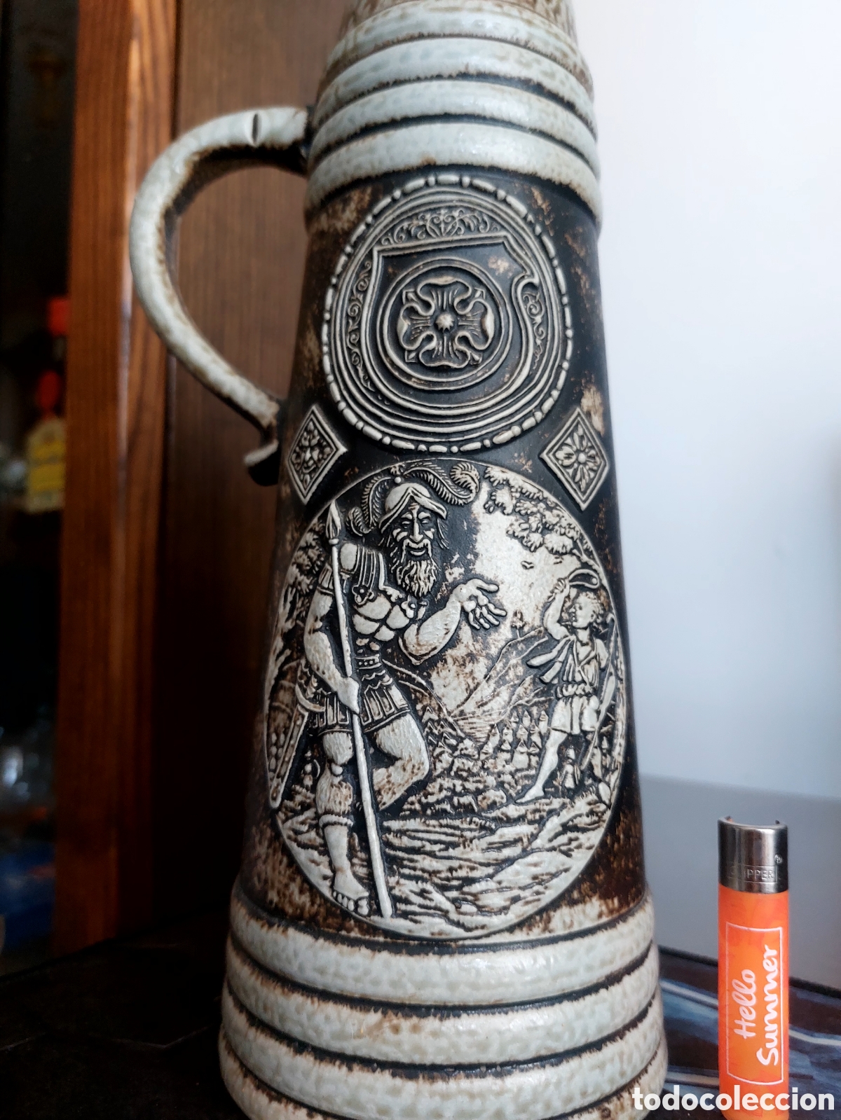 Antig&uuml;edades: JARRA ALEMANA con relieves. - Foto 4