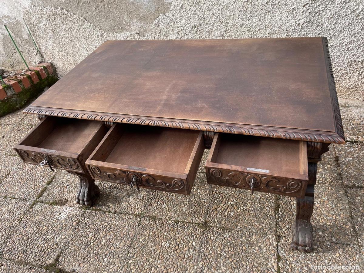 Antig&uuml;edades: Despacho isabelino de madera tallada - Foto 3