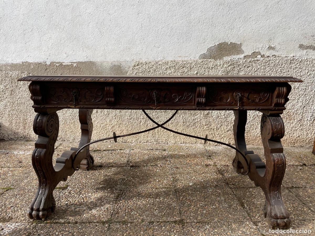 Antig&uuml;edades: Despacho isabelino de madera tallada - Foto 4