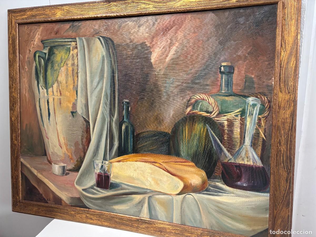 Antig&uuml;edades: CUADRO OLEO SOBRE LIENZO BODEGON CON FIRMA - Foto 2