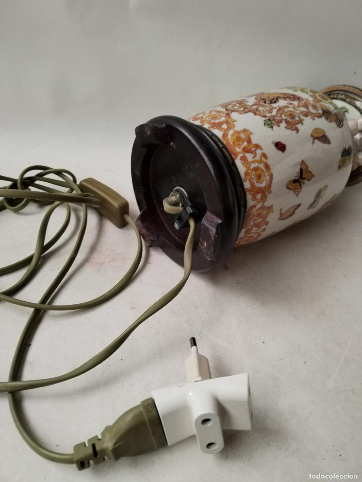 Antig&uuml;edades: lampara vintage con mariposas - Foto 5