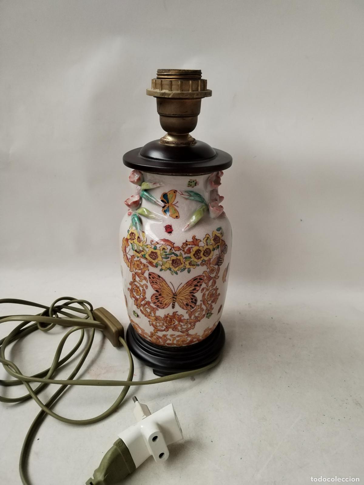 Antig&uuml;edades: lampara vintage con mariposas - Foto 7