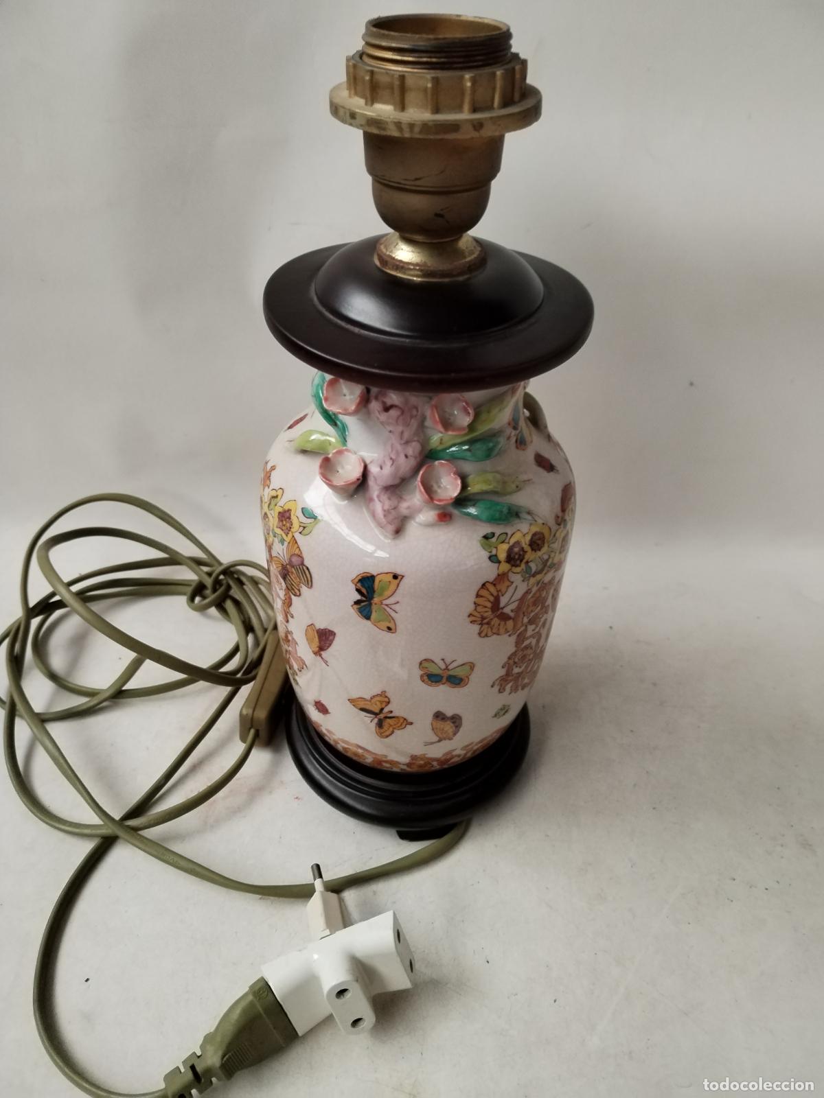 Antig&uuml;edades: lampara vintage con mariposas - Foto 8