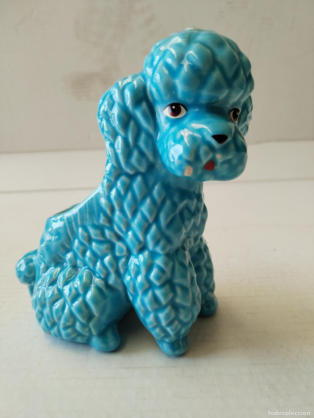 Antig&uuml;edades: macerta perro caniche azul - Foto 4