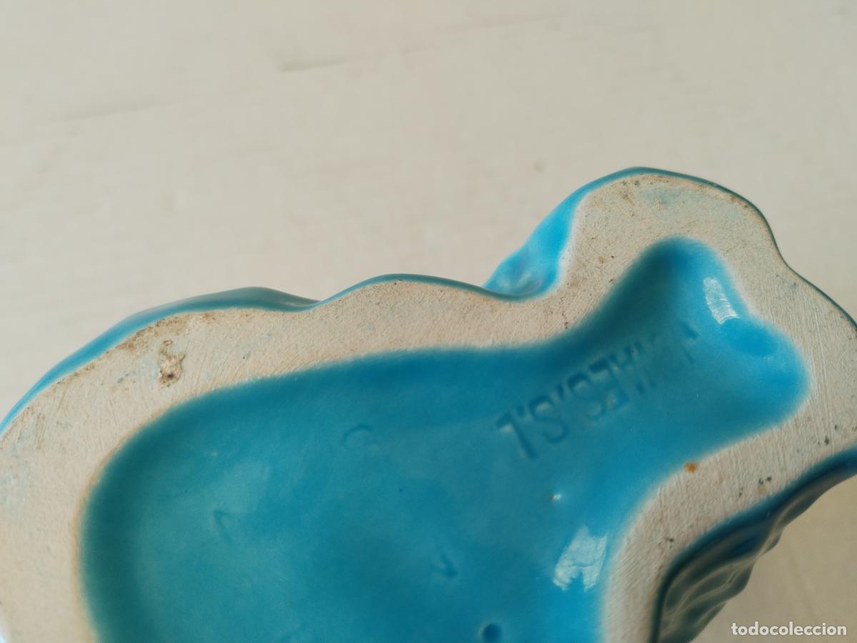 Antig&uuml;edades: maceta vintage gato azul - Foto 5