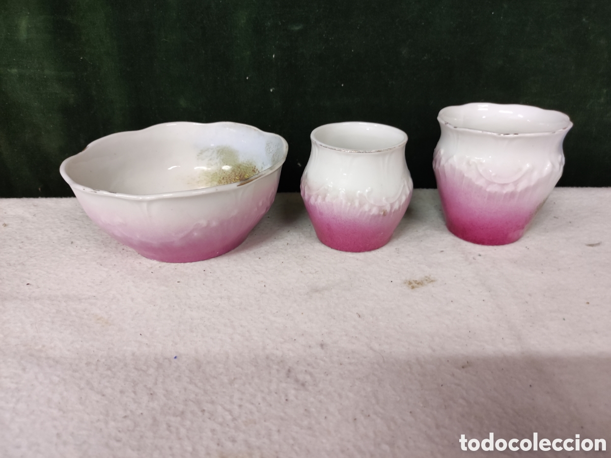 Antig&uuml;edades: Taz&oacute;n y dos pocillos porcelana - Foto 4