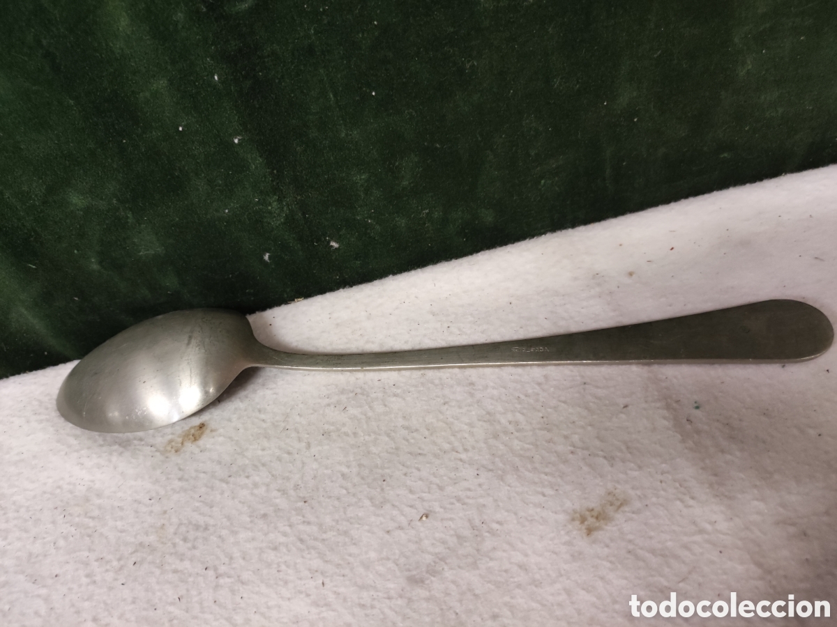 Antig&uuml;edades: Cuchar&oacute;n de servir de alpaca - Foto 3