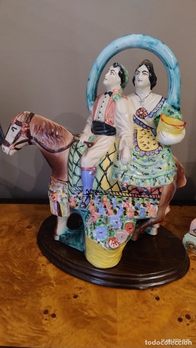 Antig&uuml;edades: BOTIJO VALENCIANO PAREJA A CABALLO - Foto 2