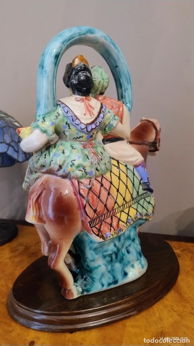 Antig&uuml;edades: BOTIJO VALENCIANO PAREJA A CABALLO - Foto 4
