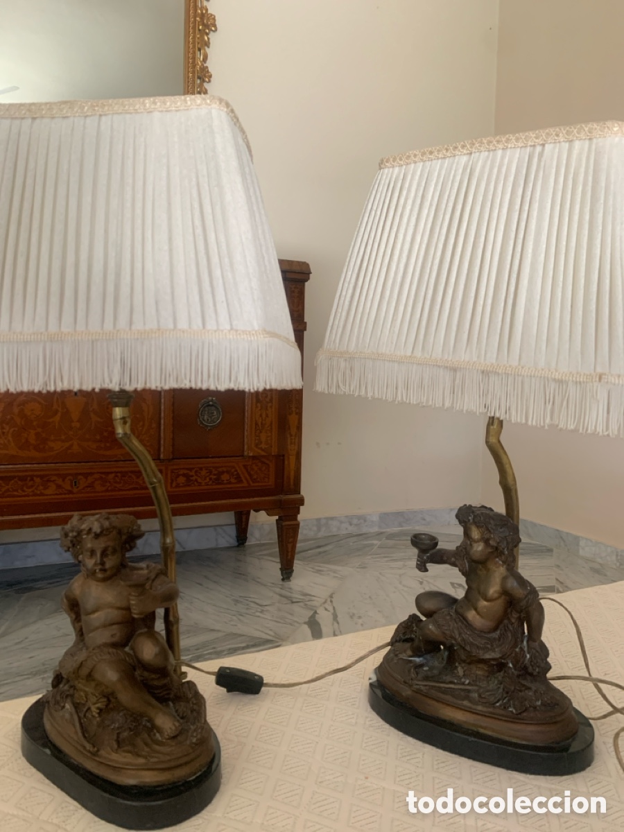 Antig&uuml;edades: Pareja Pantalla bronce - Foto 2