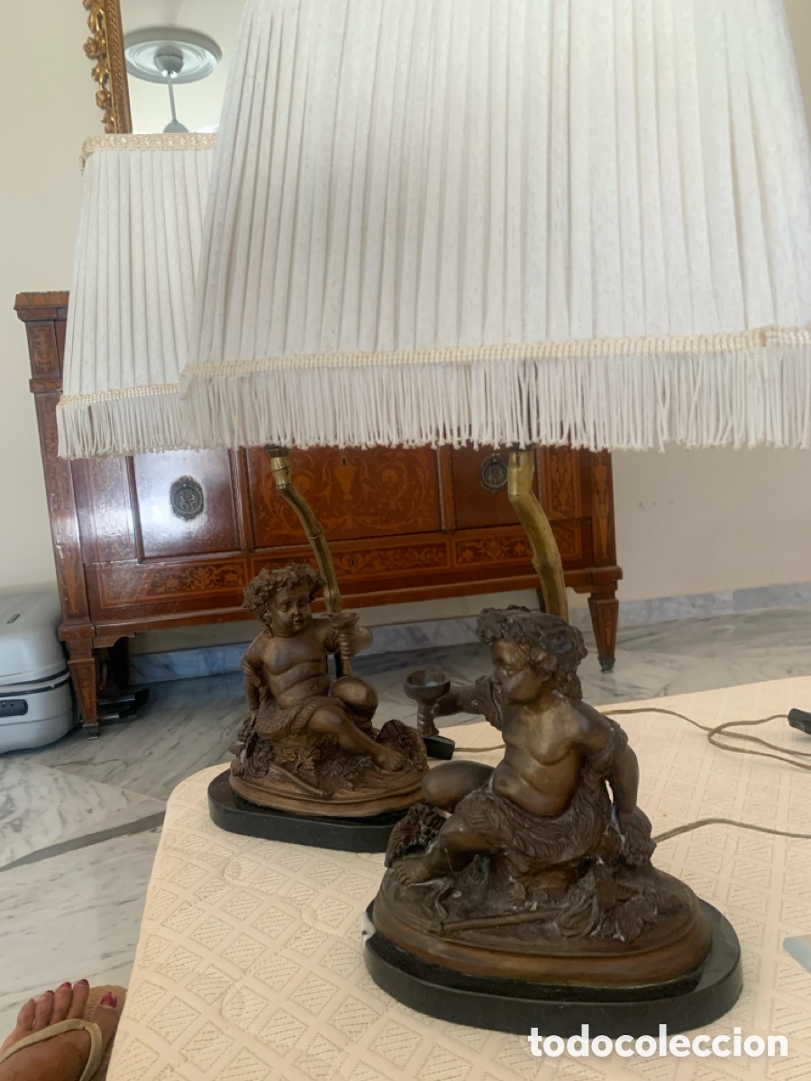 Antig&uuml;edades: Pareja Pantalla bronce - Foto 3
