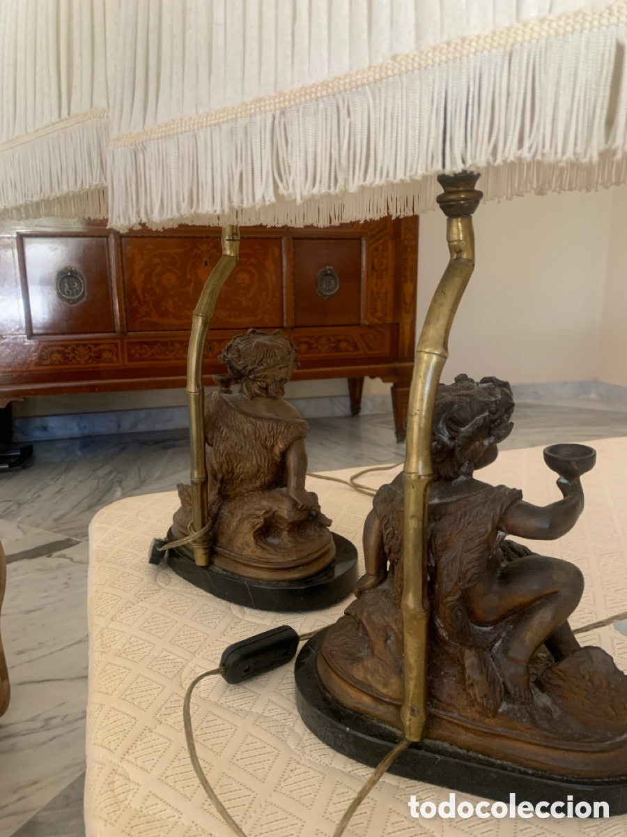 Antig&uuml;edades: Pareja Pantalla bronce - Foto 4