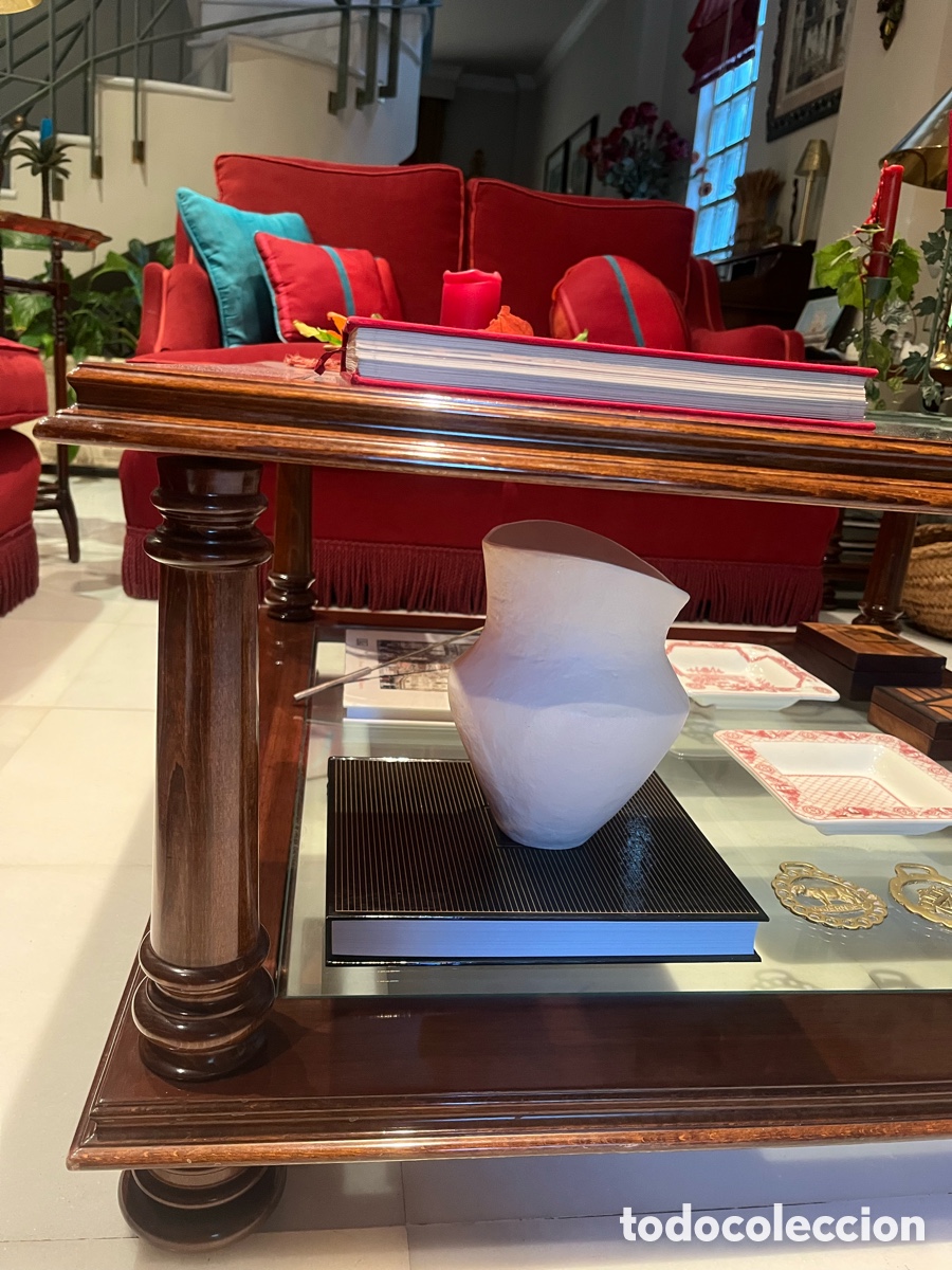 Antig&uuml;edades: Mesa de centro de madera y cristal - Foto 3