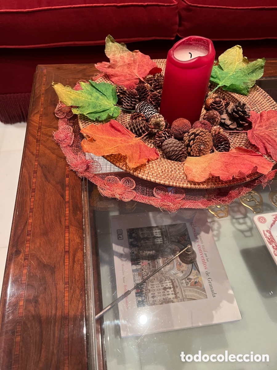 Antig&uuml;edades: Mesa de centro de madera y cristal - Foto 4