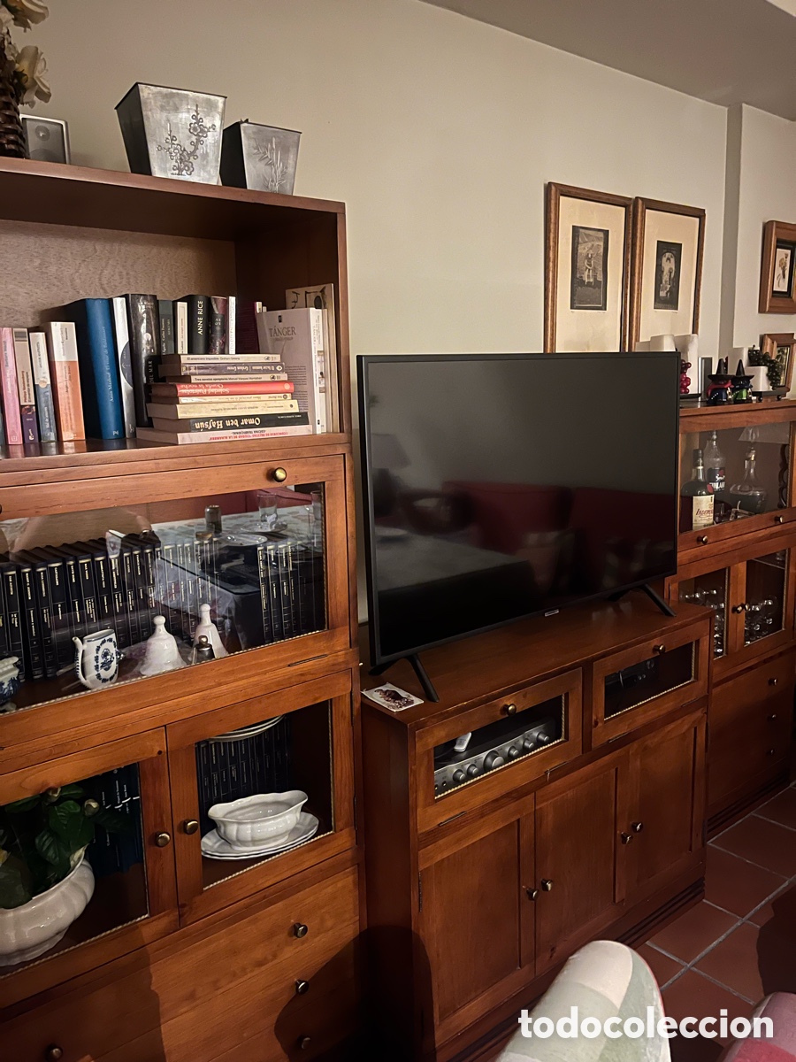 Antig&uuml;edades: Mueble TV en madera con puertas de cristal - Foto 3