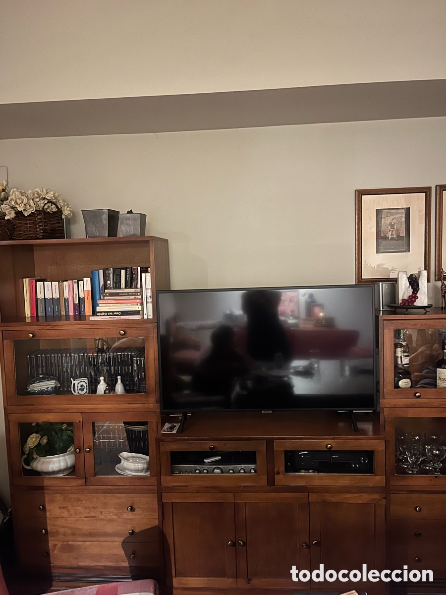 Antig&uuml;edades: Mueble TV en madera con puertas de cristal - Foto 1