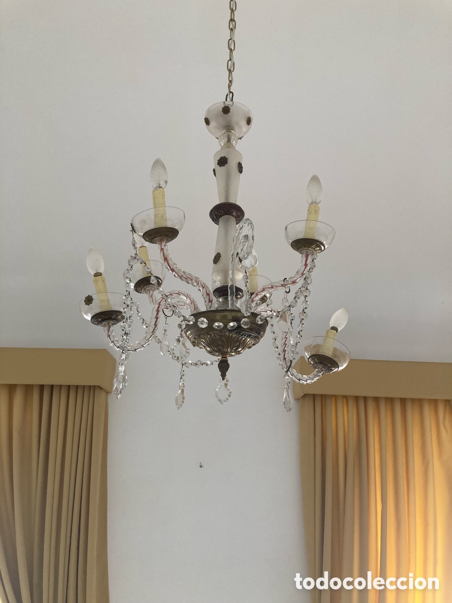 Antig&uuml;edades: Lote de L&aacute;mparas de cristal - Foto 2