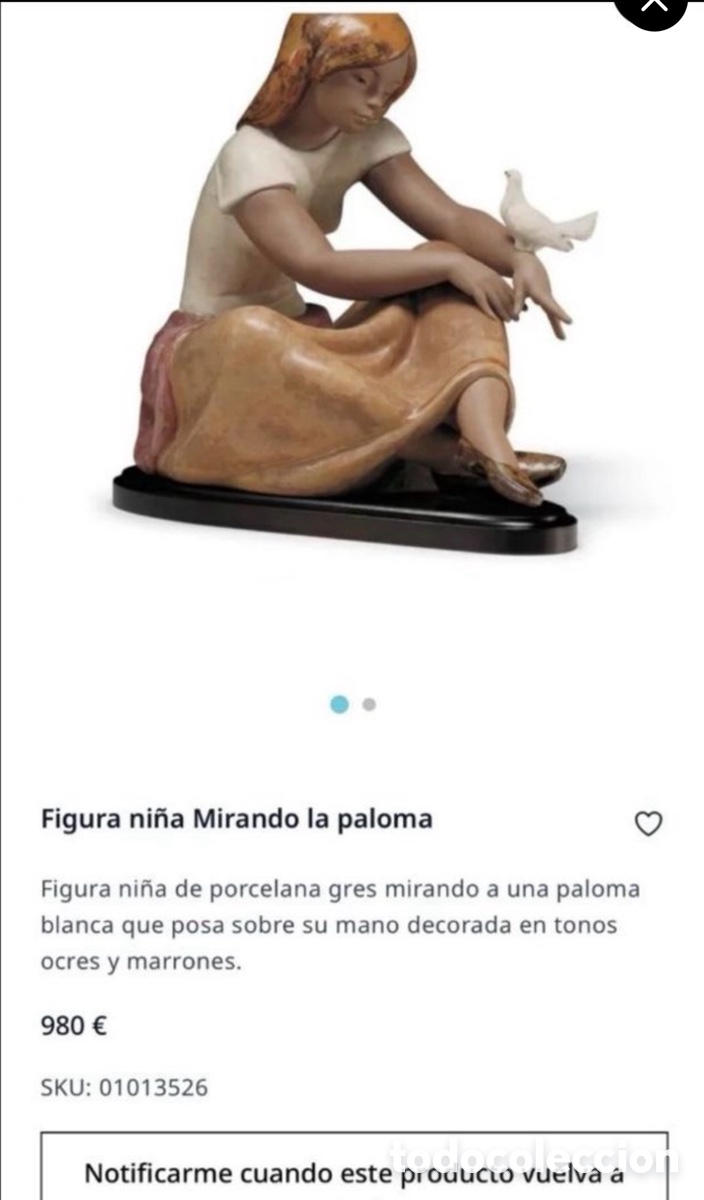 Antig&uuml;edades: REF: 01013526 &ldquo;MIRANDO LA PALOMA&rdquo; LLADR&Oacute; - Foto 11