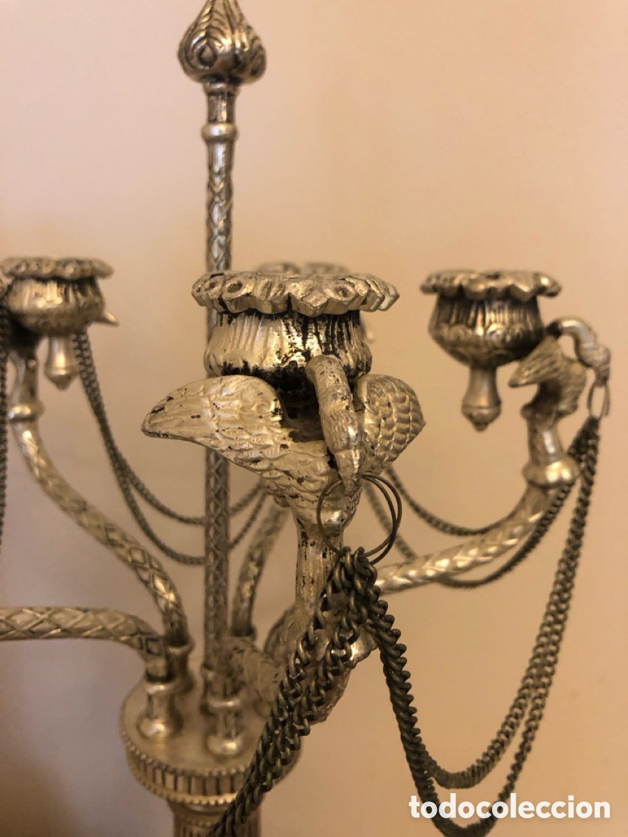 Antig&uuml;edades: PAREJA CANDELABROS DE ESTA&Ntilde;O - Foto 3