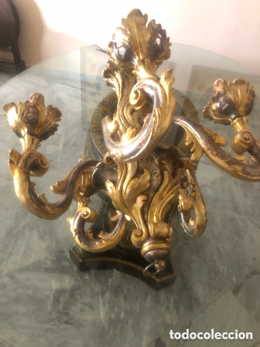 Antig&uuml;edades: L&aacute;mpara techo pan de oro - Foto 3