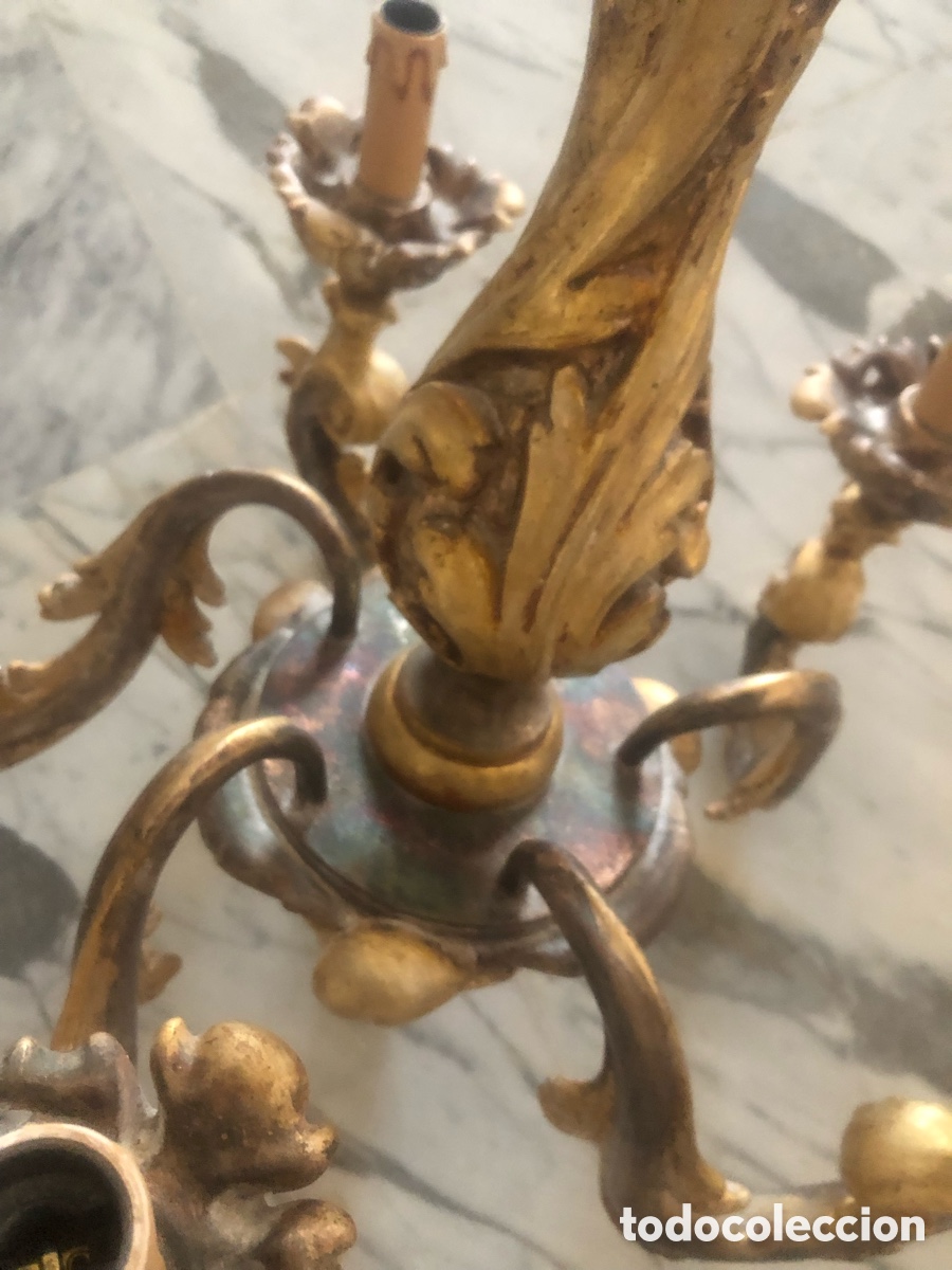 Antig&uuml;edades: L&aacute;mpara techo pan de oro - Foto 6