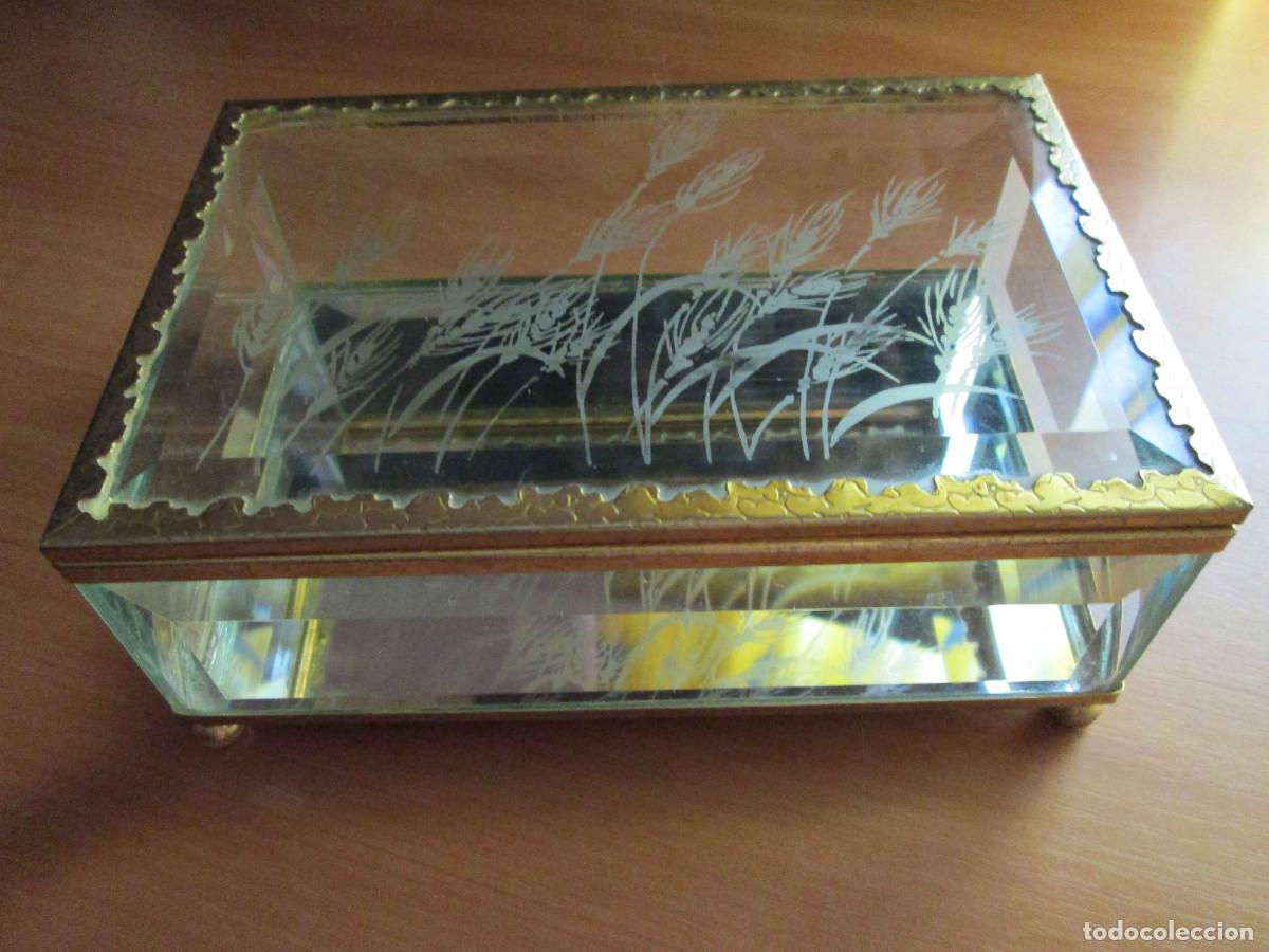 Antig&uuml;edades: Caja joyero cristal 50s - Foto 2