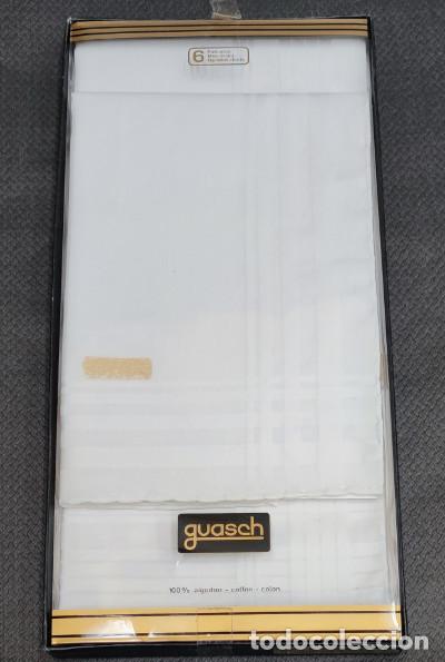Antig&uuml;edades: CAJA DE 6 PA&Ntilde;UELOS 100% ALGODON, GUASCH - Foto 1