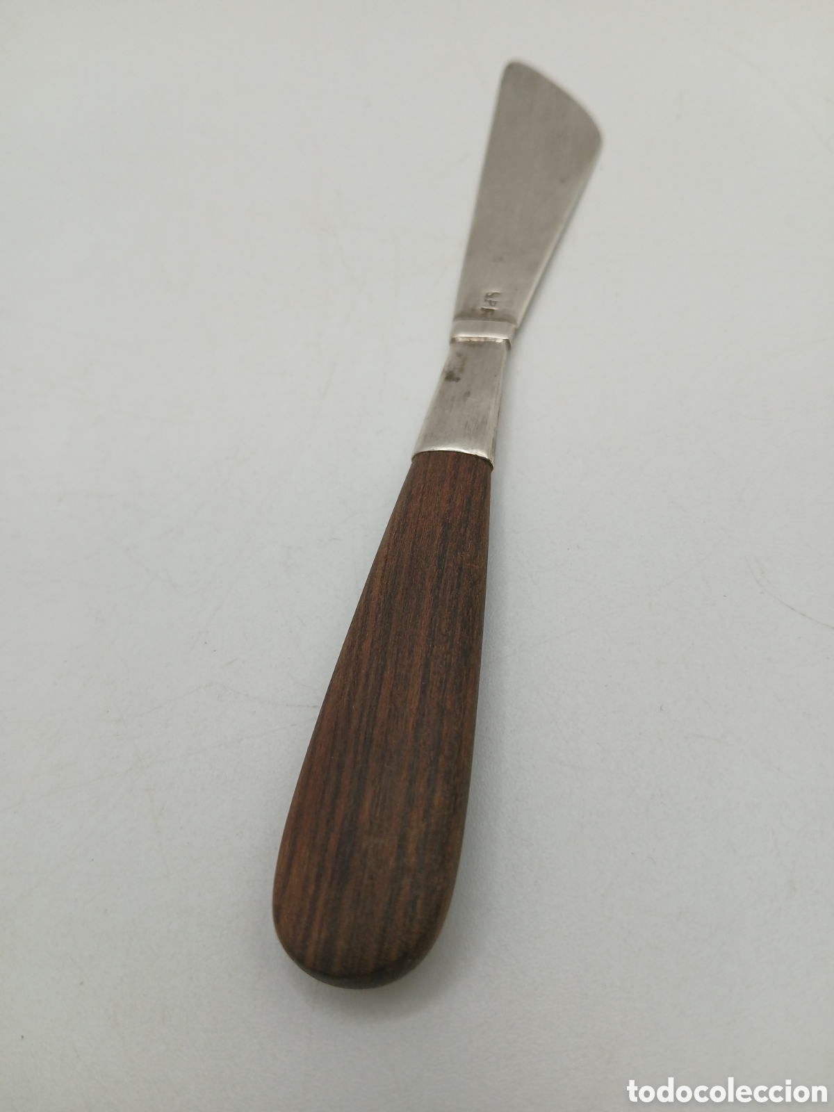 Antig&uuml;edades: Cuchillo para mantequilla plata 925mls mango roble - Foto 4