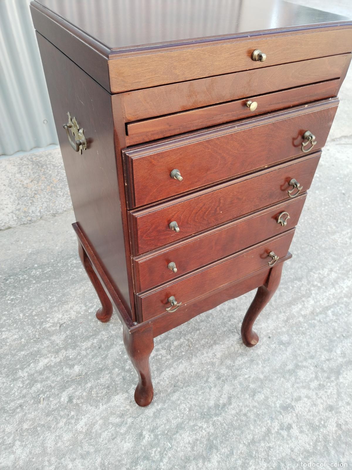 Antig&uuml;edades: mueble joyero antiguo de madera DM - Foto 3