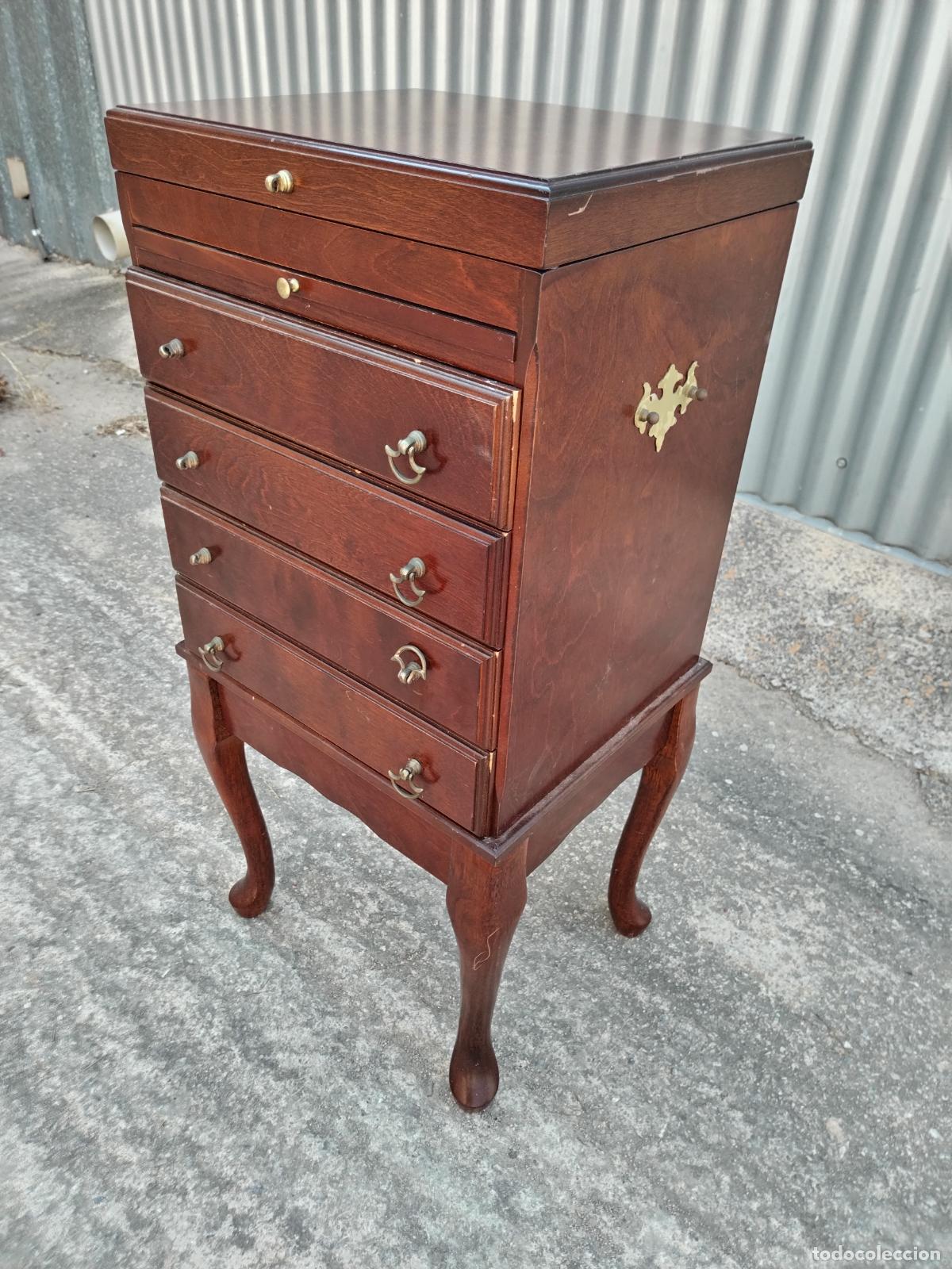 Antig&uuml;edades: mueble joyero antiguo de madera DM - Foto 4