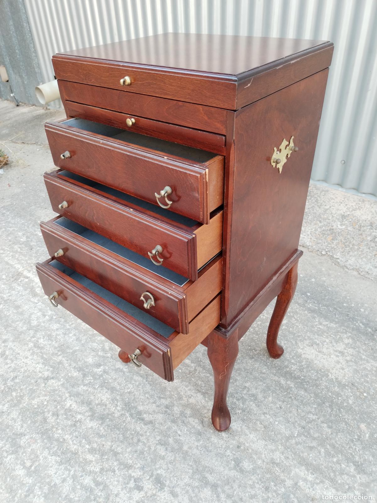 Antig&uuml;edades: mueble joyero antiguo de madera DM - Foto 8