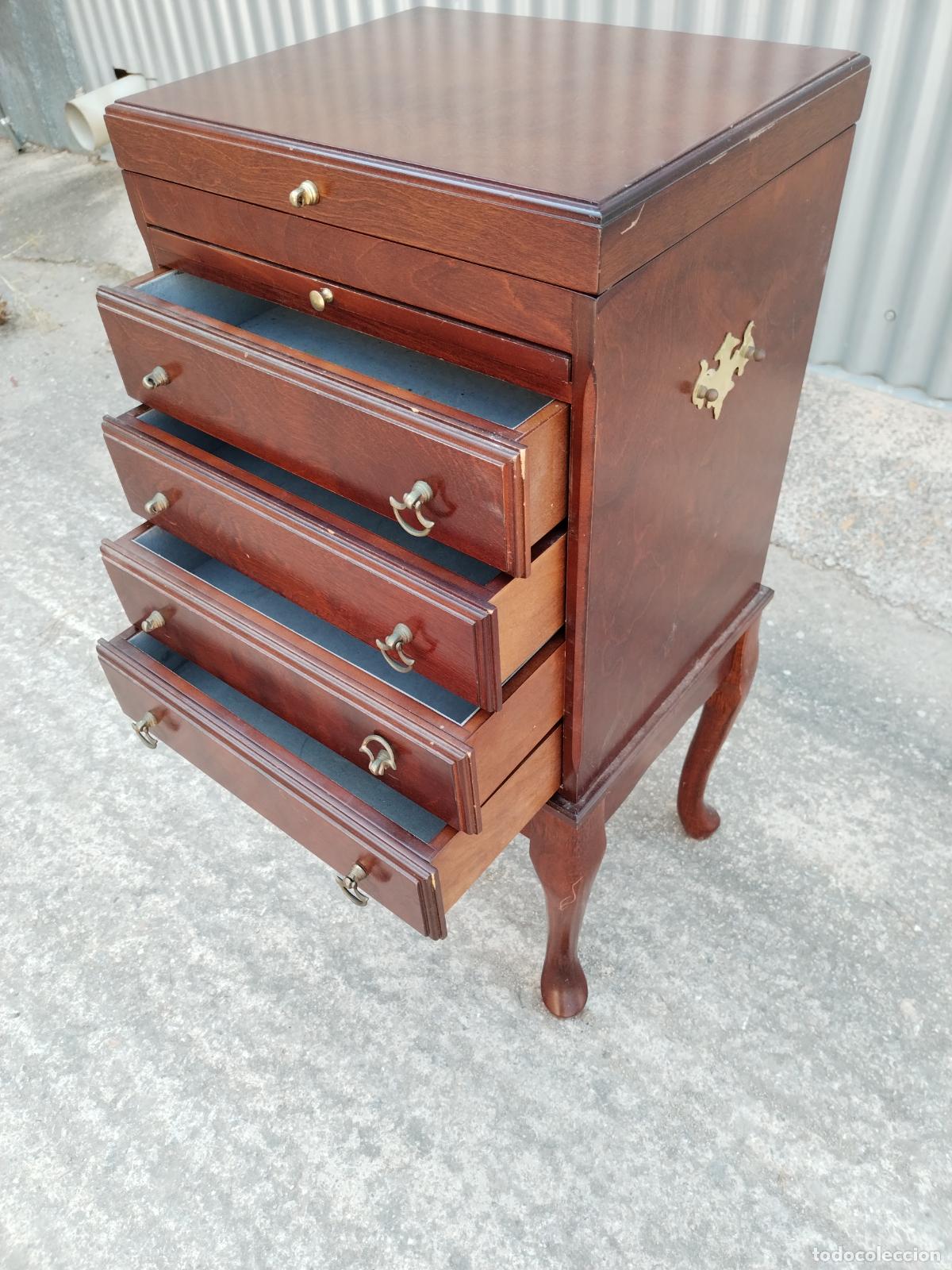 Antig&uuml;edades: mueble joyero antiguo de madera DM - Foto 9