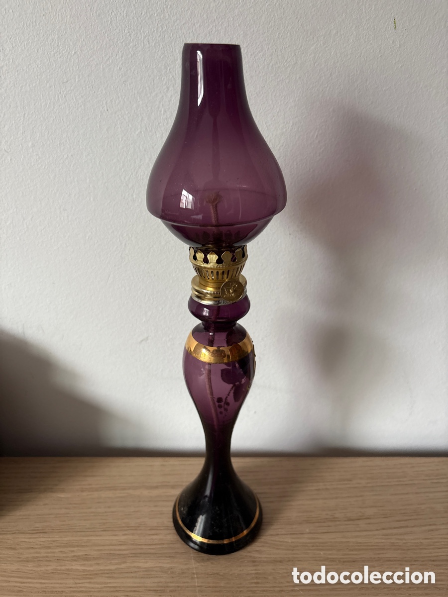 Antig&uuml;edades: Antiguo quinqu&eacute; de cristal de Murano (A21) - Foto 2