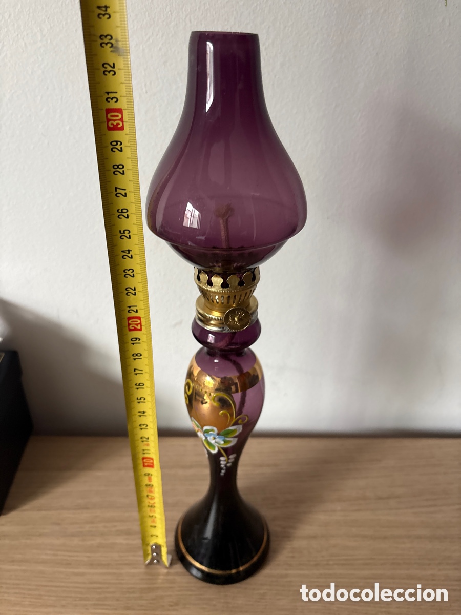 Antig&uuml;edades: Antiguo quinqu&eacute; de cristal de Murano (A21) - Foto 5