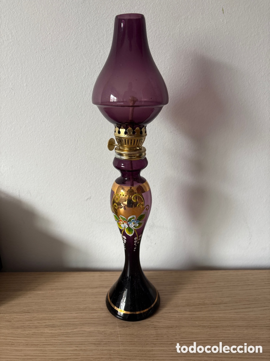 Antig&uuml;edades: Antiguo quinqu&eacute; de cristal de Murano (A21) - Foto 1