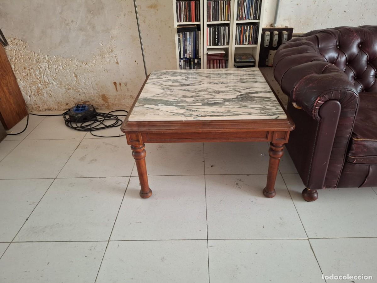 Antig&uuml;edades: Mesa de caoba con marmol - Foto 1