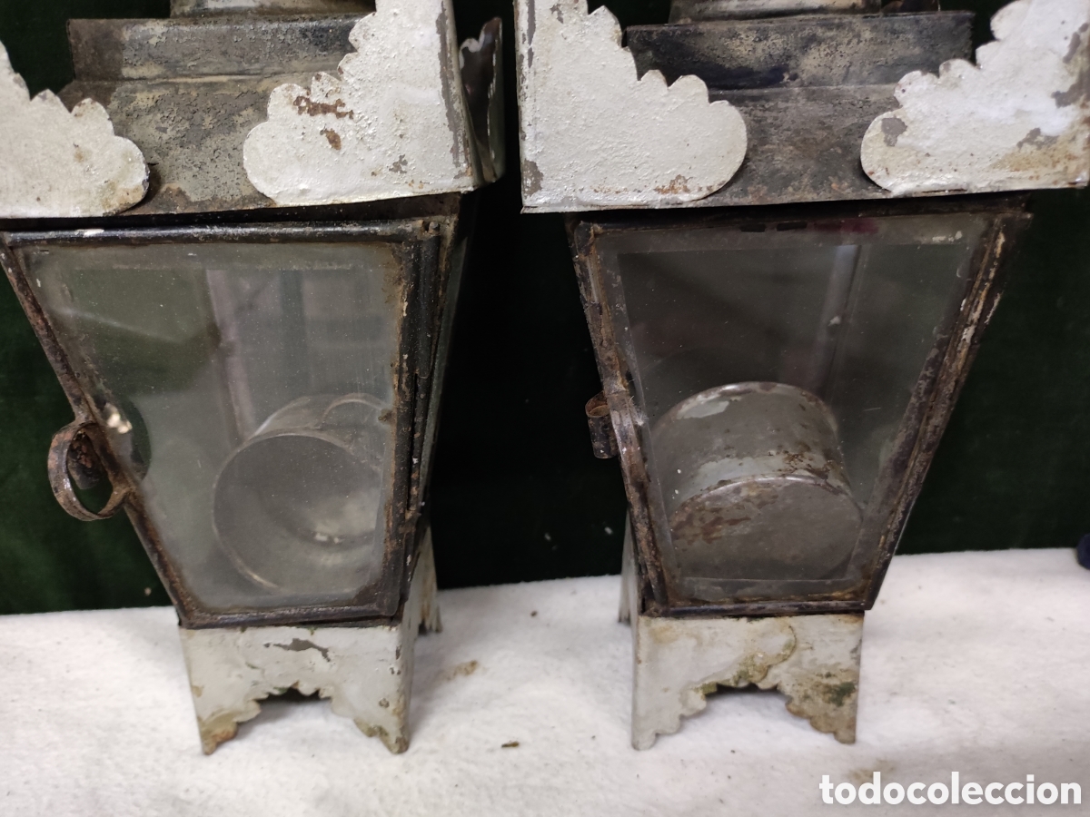 Antig&uuml;edades: Pareja de faroles de chapa de iglesia - Foto 6