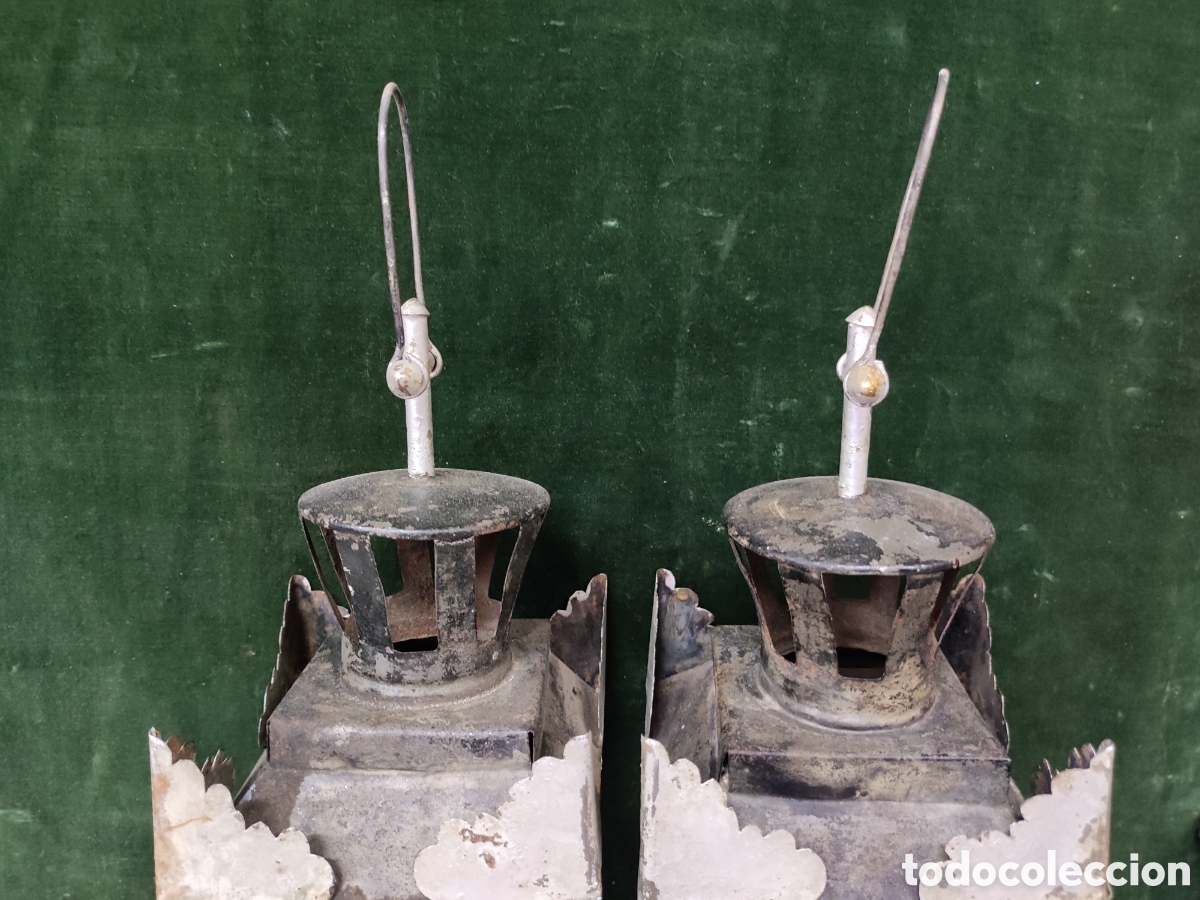 Antig&uuml;edades: Pareja de faroles de chapa de iglesia - Foto 7