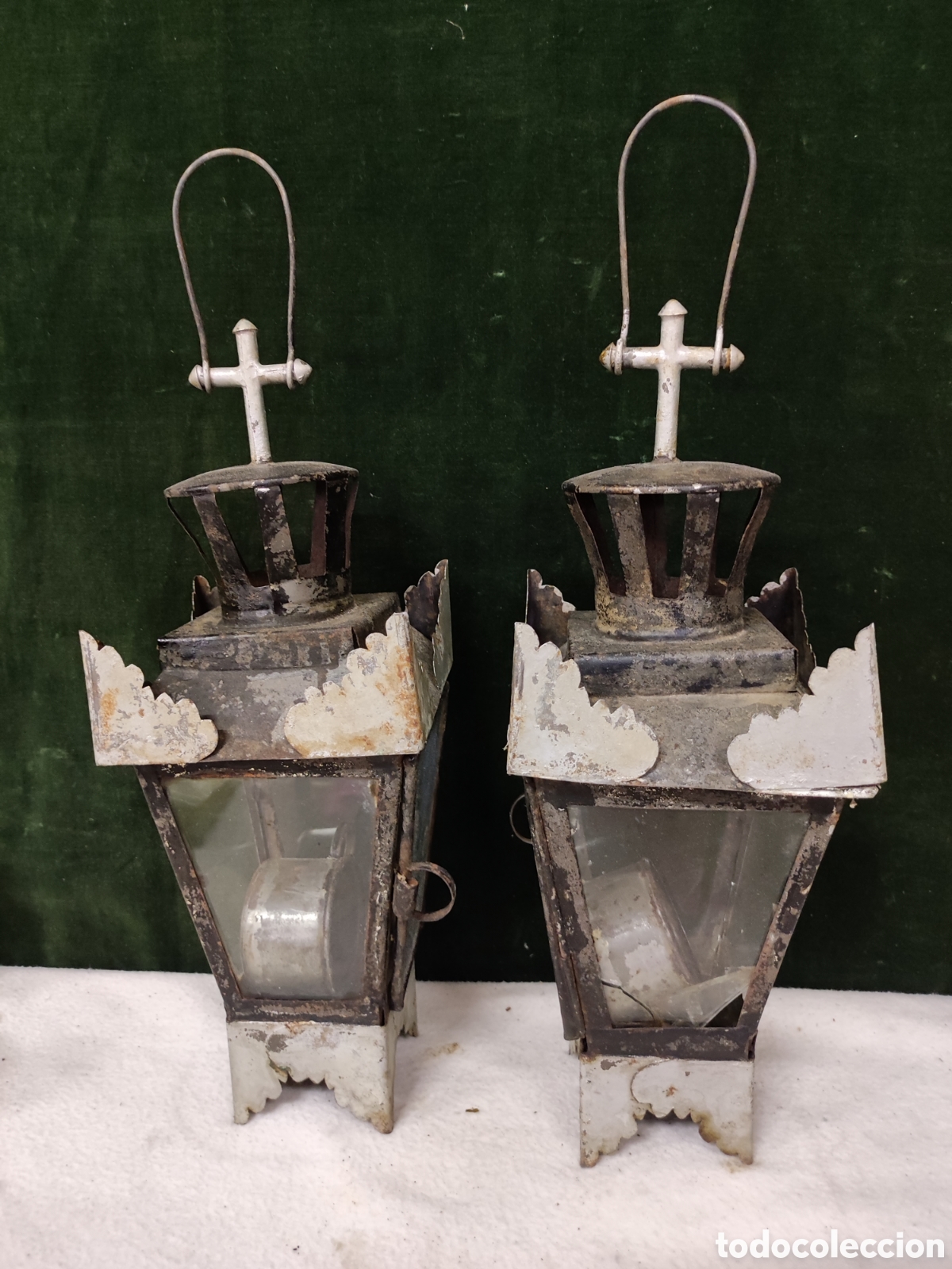 Antig&uuml;edades: Pareja de faroles de chapa de iglesia - Foto 1