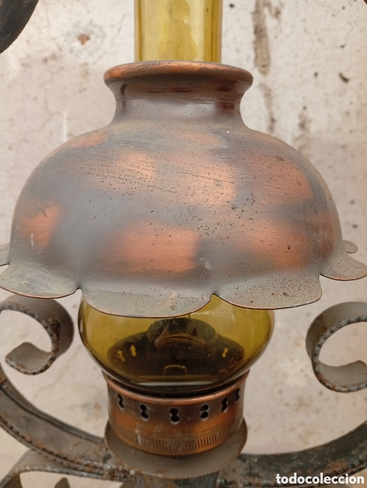 Antig&uuml;edades: Lampara techo quinqu&eacute; - Foto 2