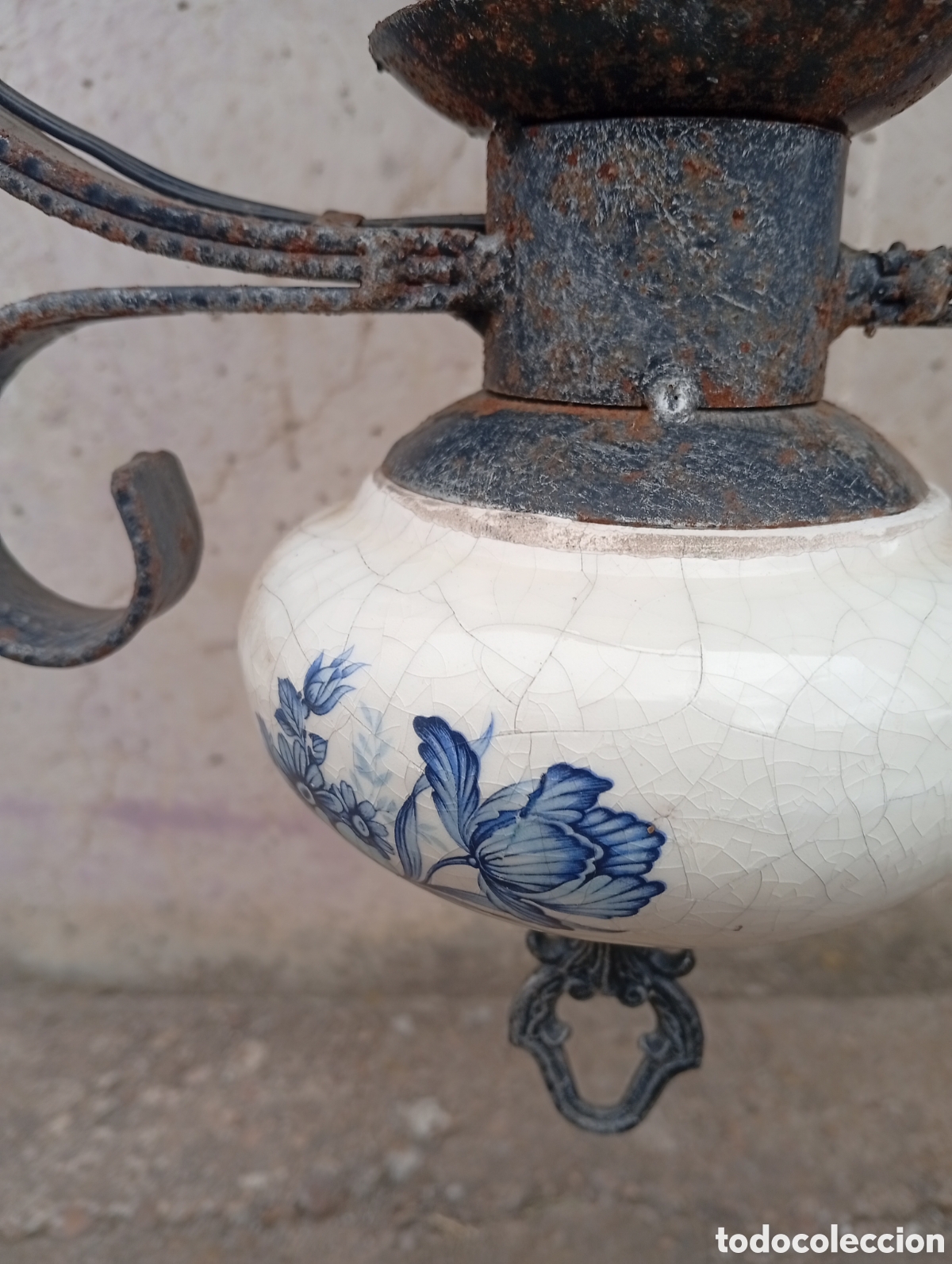 Antig&uuml;edades: Lampara techo quinqu&eacute; - Foto 4