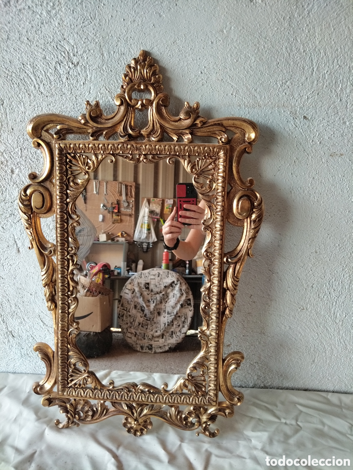 Antig&uuml;edades: Espejo de pared de bronce - Foto 1