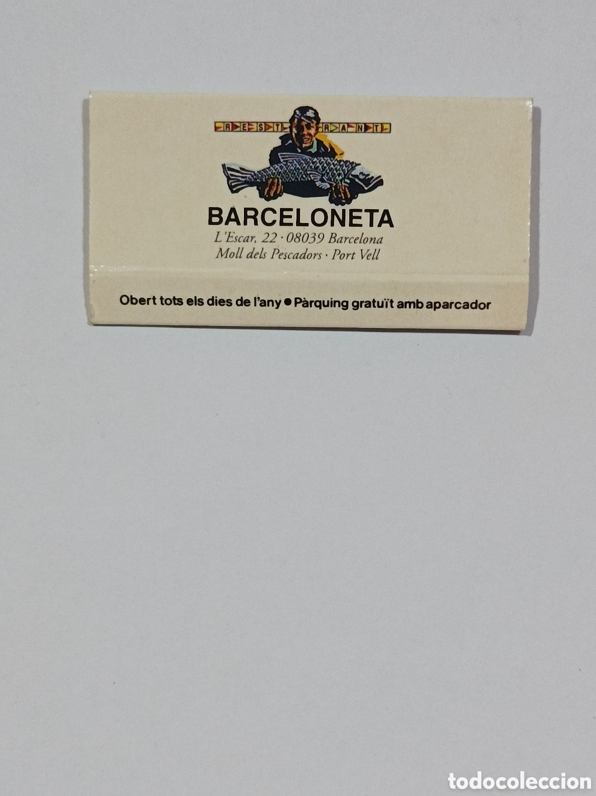 Antiquit&eacute;s: RESTAURANT BARCELONETA. BARCELONA. CAJITA PUBLICIDAD ANTIGUA. VAC&Iacute;A.