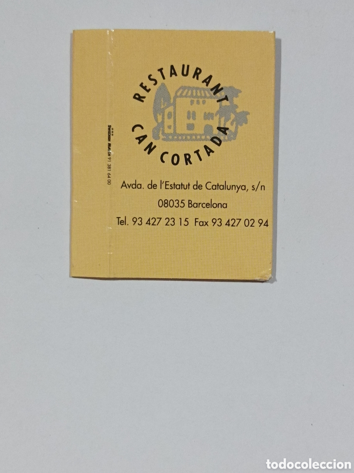 Oggetti Antichi: CAN CORTADA RESTAURANT. TRAVI. CAJITA PUBLICIDAD ANTIGUA. VAC&Iacute;A.