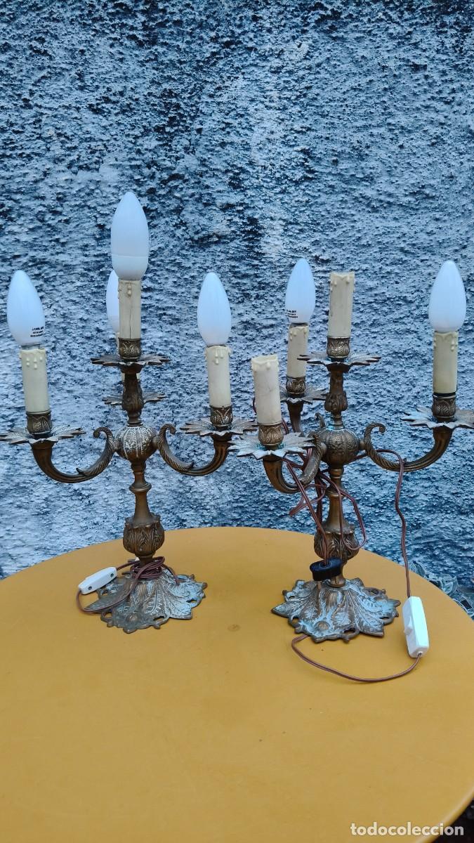 Antig&uuml;edades: Cand&eacute;labre bronze 1930 d &eacute;poque original - Foto 1