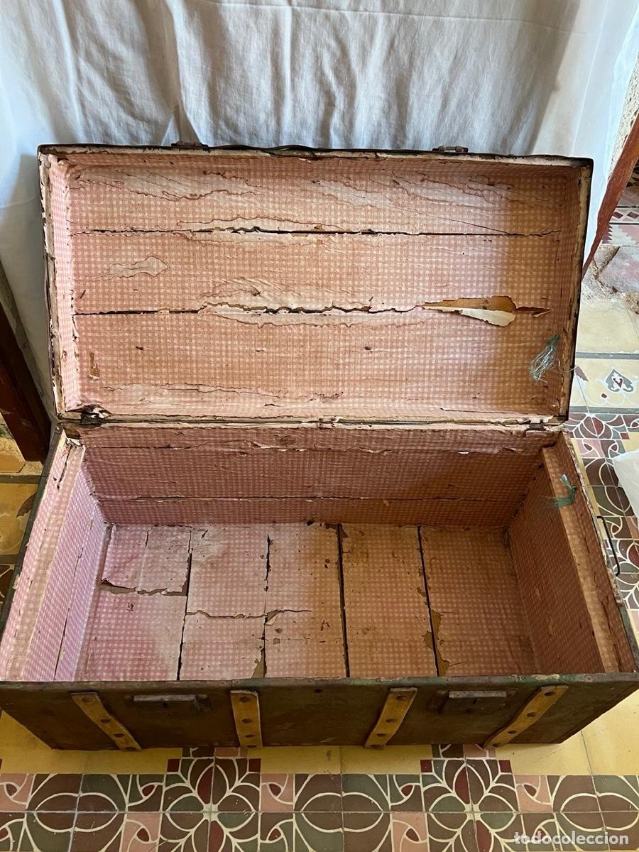 Antig&uuml;edades: Ba&uacute;l antiguo met&aacute;lico y madera - Foto 3