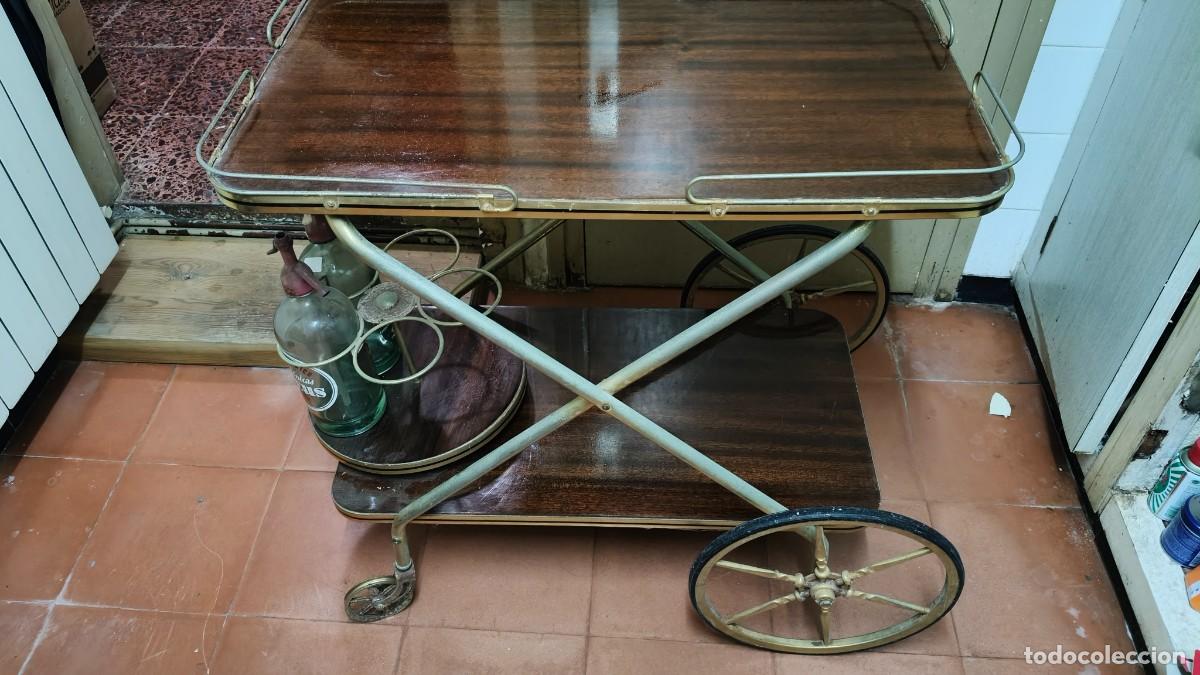 Antig&uuml;edades: Servante bronze et bois 1900 original - Foto 5